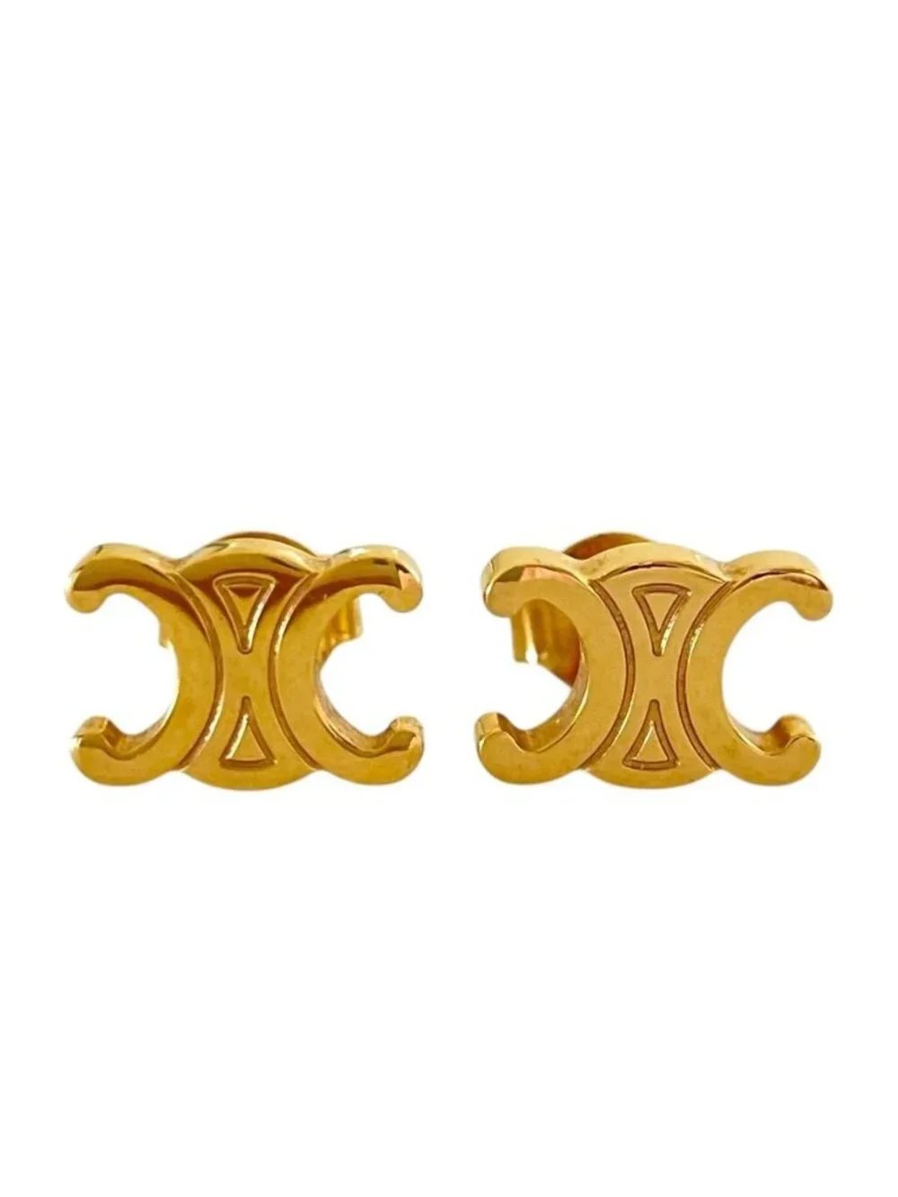 Celine Triomphe Earrings Gold Plated